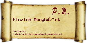 Pinzich Menyhért névjegykártya