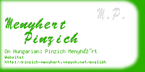 menyhert pinzich business card